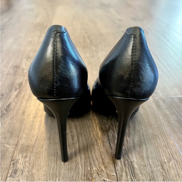 Schutz Fechado Salto Alto Black Leather Stiletto Pumps 7 - Picture 7 of 14